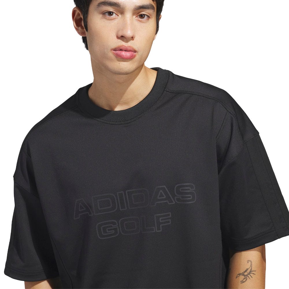 adidas Beyond Graphic Short Sleeve Crewneck Pullover - Black - Image 5