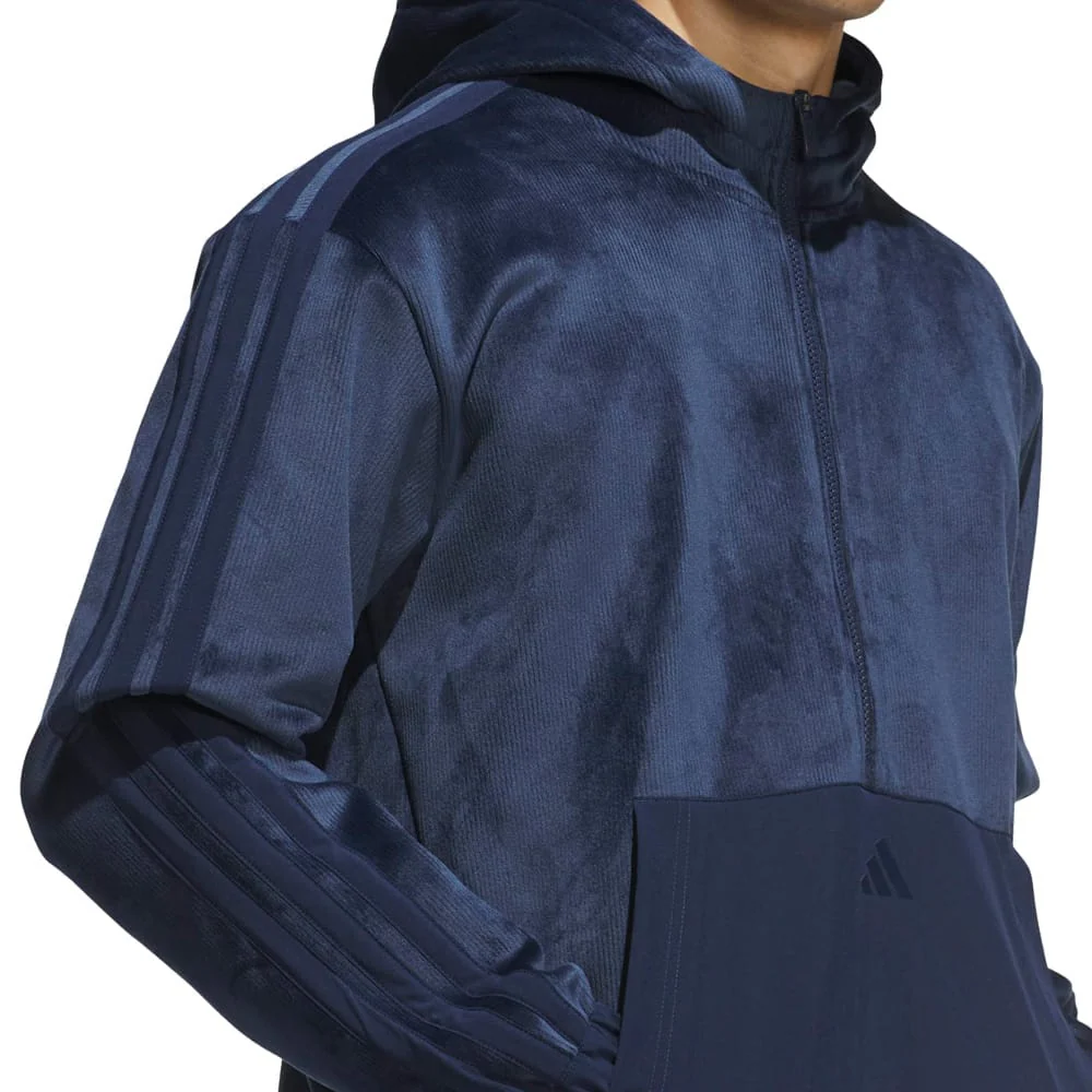 adidas Beyond The Course Cozy Half-Zip Loose Fit Hoodie - Collegiate Navy - Image 3