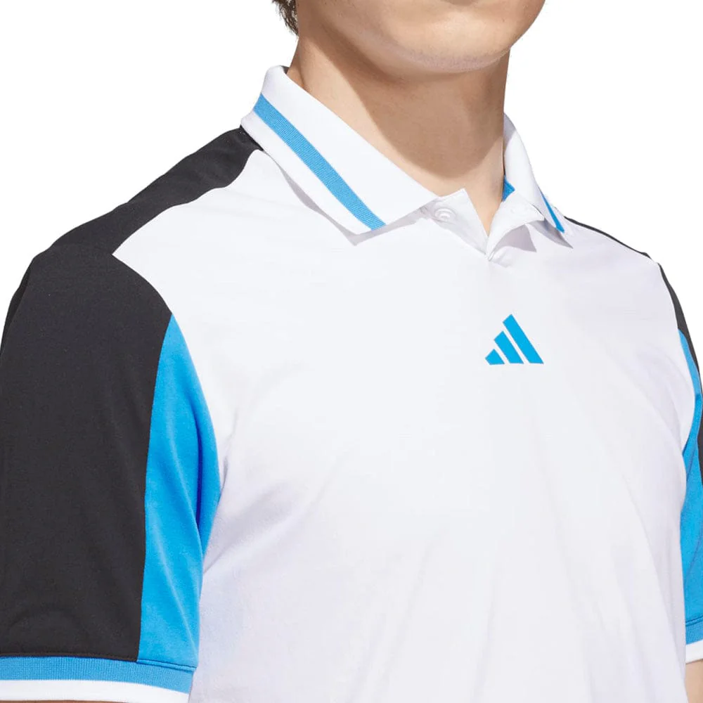 adidas Beyond Vent Twistknit Polo Shirt - White/Black - Image 3