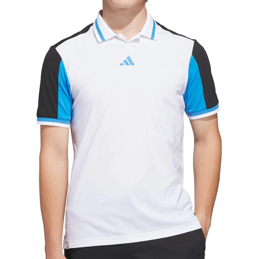 adidas Beyond Vent Twistknit Polo Shirt - White/Black - Image 5