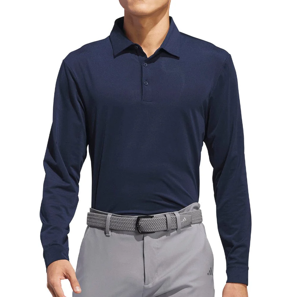adidas Core Long Sleeve Polo Shirt - Collegiate Navy - Image 3