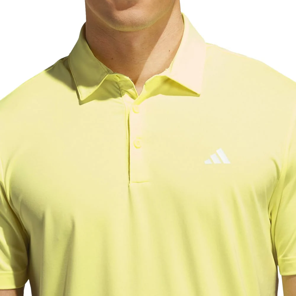 adidas Mens Ultimate365 Solid Polo Shirt - Frozen Lemon - Image 3