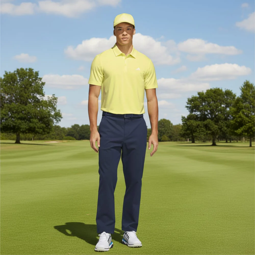 adidas Mens Ultimate365 Solid Polo Shirt - Frozen Lemon - Image 4