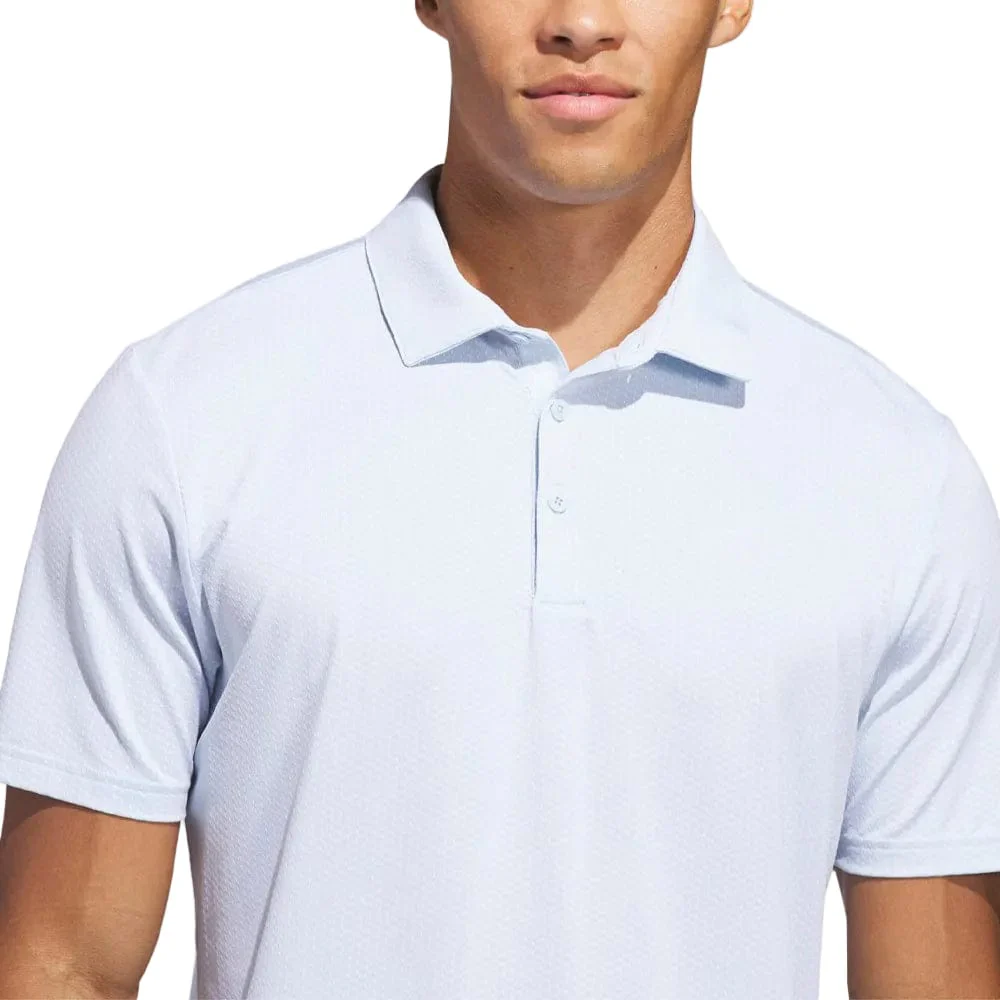 adidas Performance Textured Polo Shirt - White/Crystal Sky - Image 5