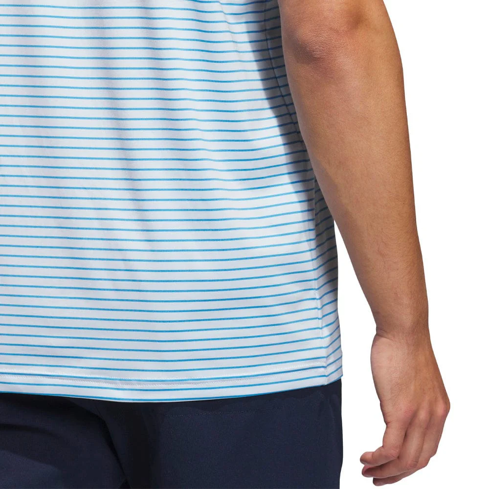 adidas Performance Two-Color Stripe Polo Shirt - Crystal Sky/Lucid Ray Blue - Image 5