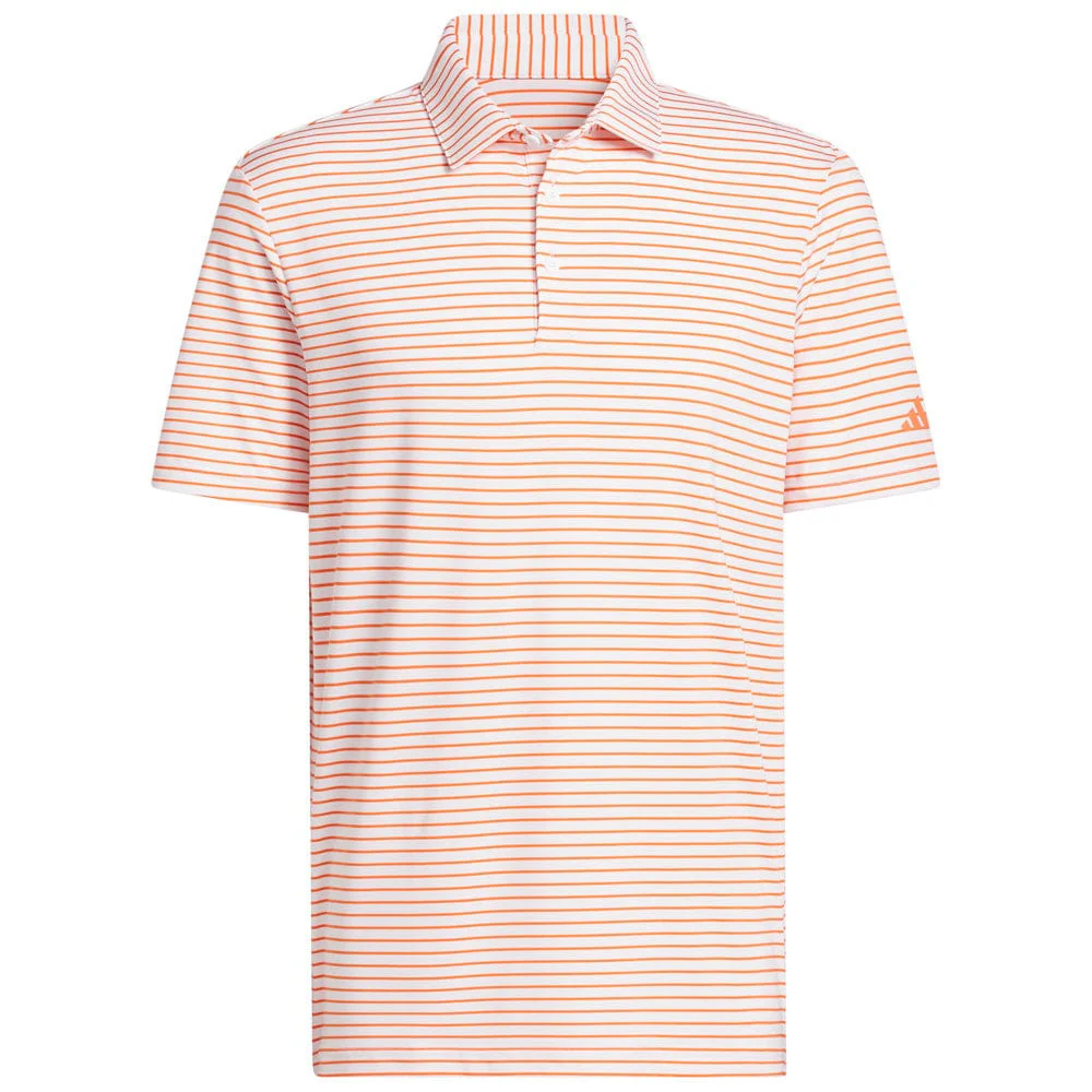 adidas Performance Two-Color Stripe Polo Shirt - White/Dusky Orange - Image 4