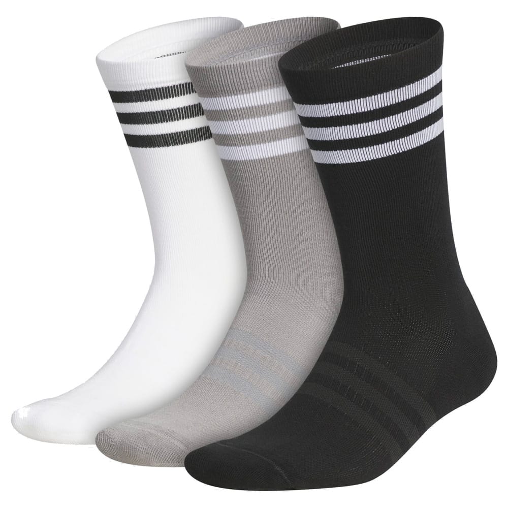 adidas Stripe Crew Socks (3 Pack) - White/Black/Grey