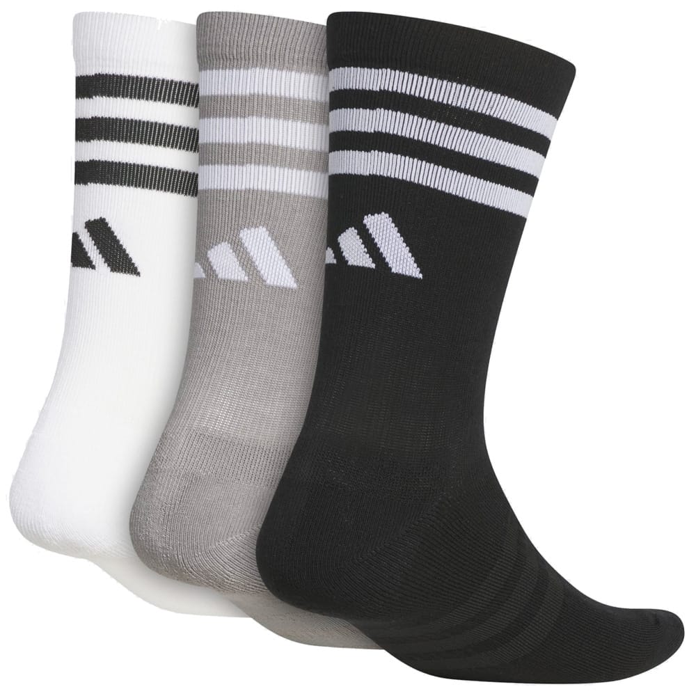 adidas Stripe Crew Socks (3 Pack) - White/Black/Grey - Image 2