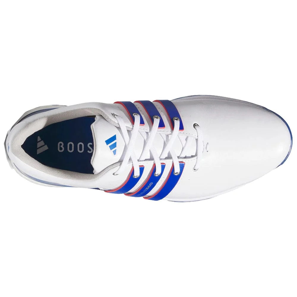 adidas Tour360 24 Waterproof Spiked Shoes - Cloud White/Team Royal Blue/Better Scarlet - Image 3