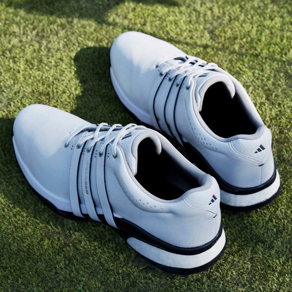 adidas Tour360 25 Waterproof Spikeless Shoes - Cloud White/Collegiate Navy/Lucid Red - Image 9