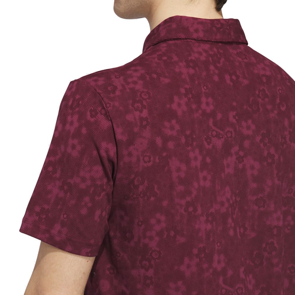 adidas Ultimate365+ Climacool Butterspun Mighty Blossom Print Polo Shirt - Maroon - Image 3