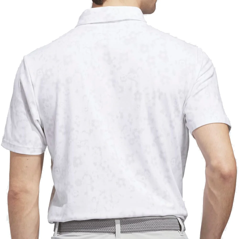 adidas Ultimate365+ Climacool Butterspun Mighty Blossom Print Polo Shirt - White - Image 2