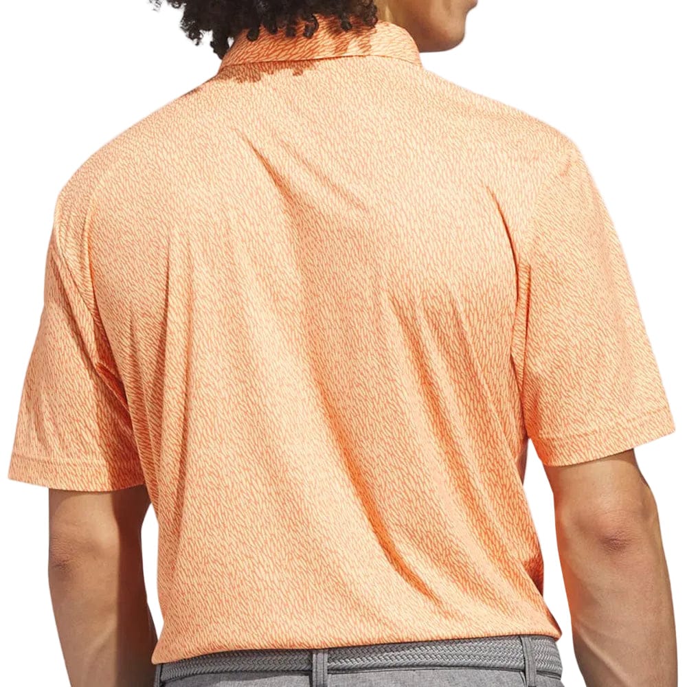 adidas Ultimate365 Feather Print Polo Shirt - Dusky Orange/Semi Ice Tangerine - Image 2
