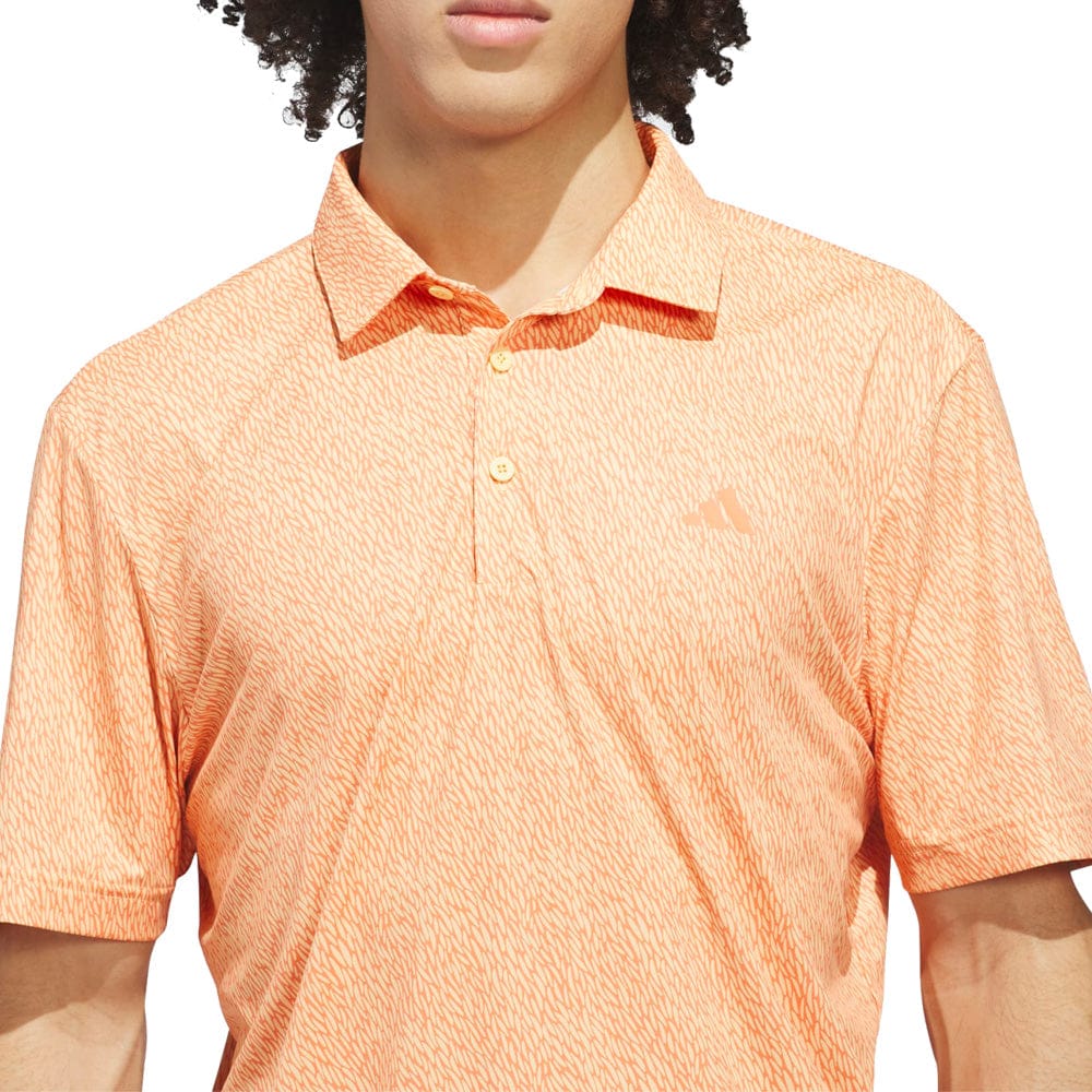 adidas Ultimate365 Feather Print Polo Shirt - Dusky Orange/Semi Ice Tangerine - Image 4