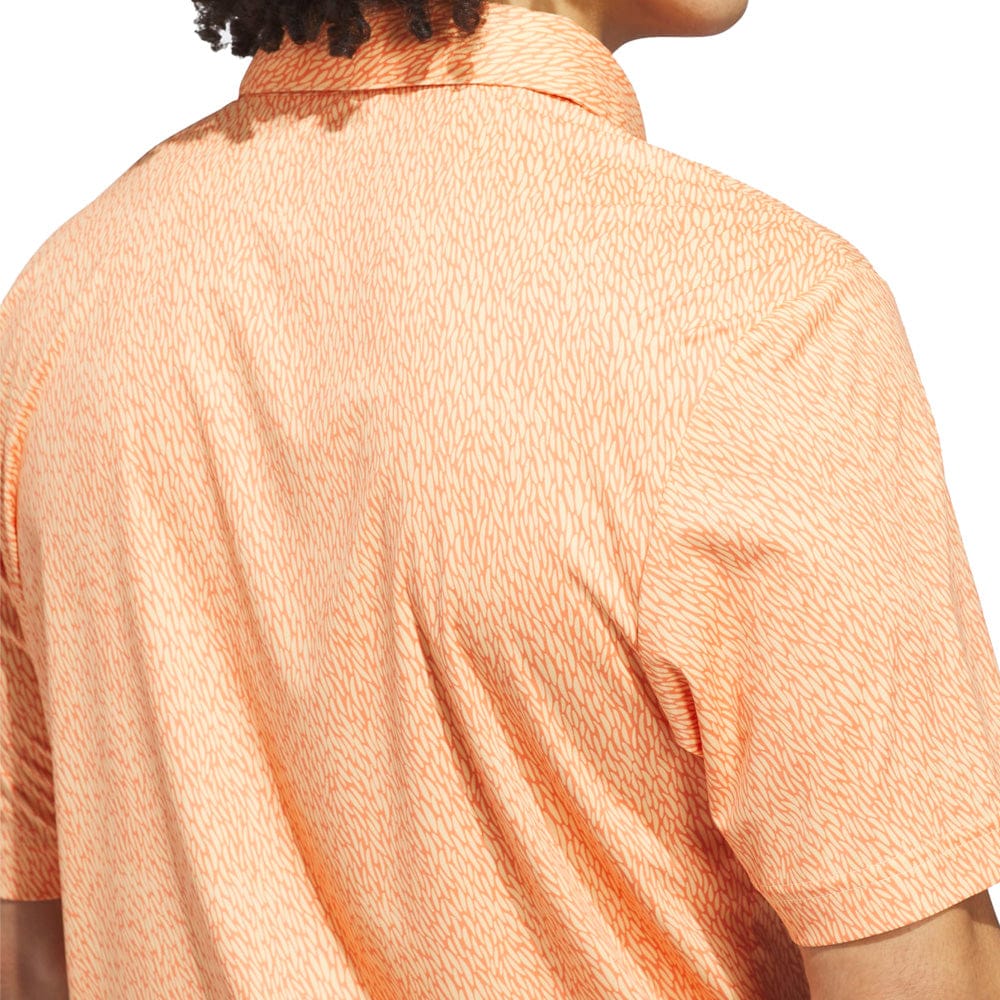 adidas Ultimate365 Feather Print Polo Shirt - Dusky Orange/Semi Ice Tangerine - Image 5