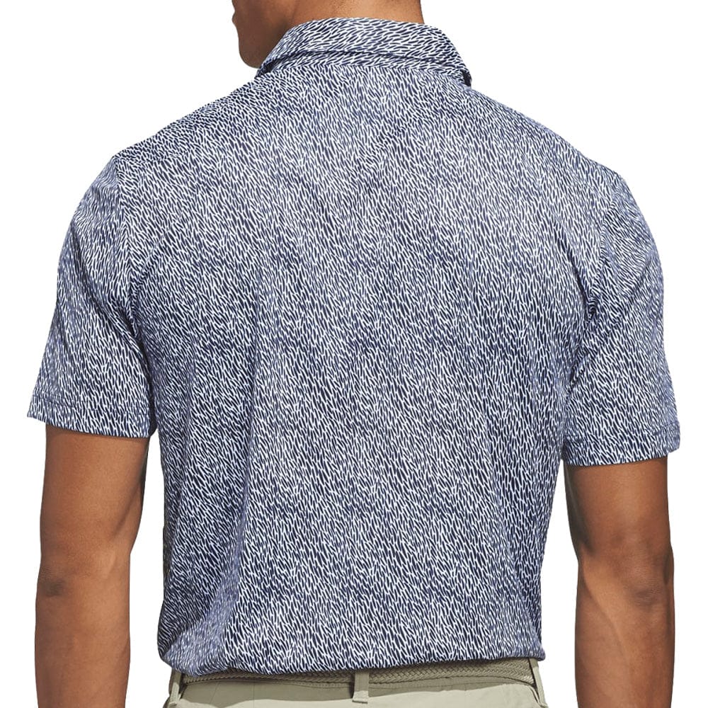 adidas Ultimate365 Feather Print Polo Shirt - White/Collegiate Navy - Image 2