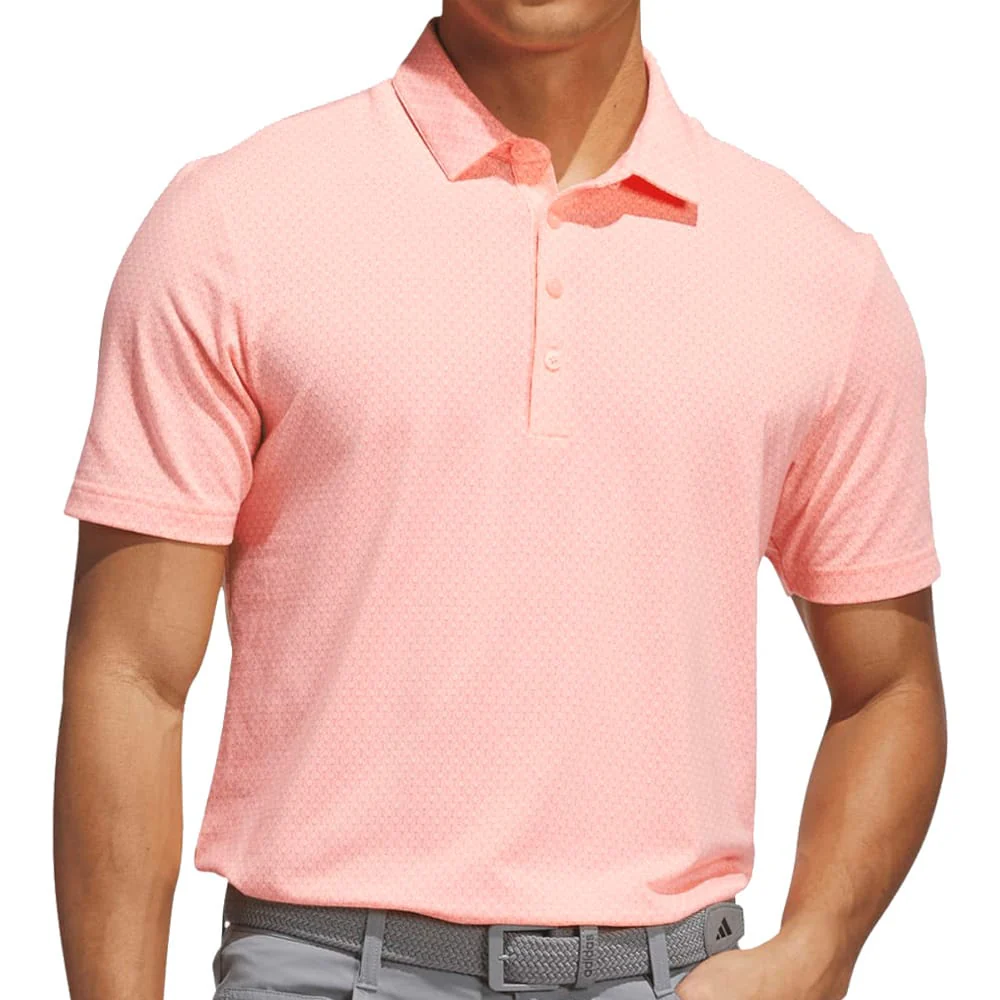 adidas Ultimate365+ Go-To Print Polo Shirt - Frozen Turbo/Pure Turbo - Image 3