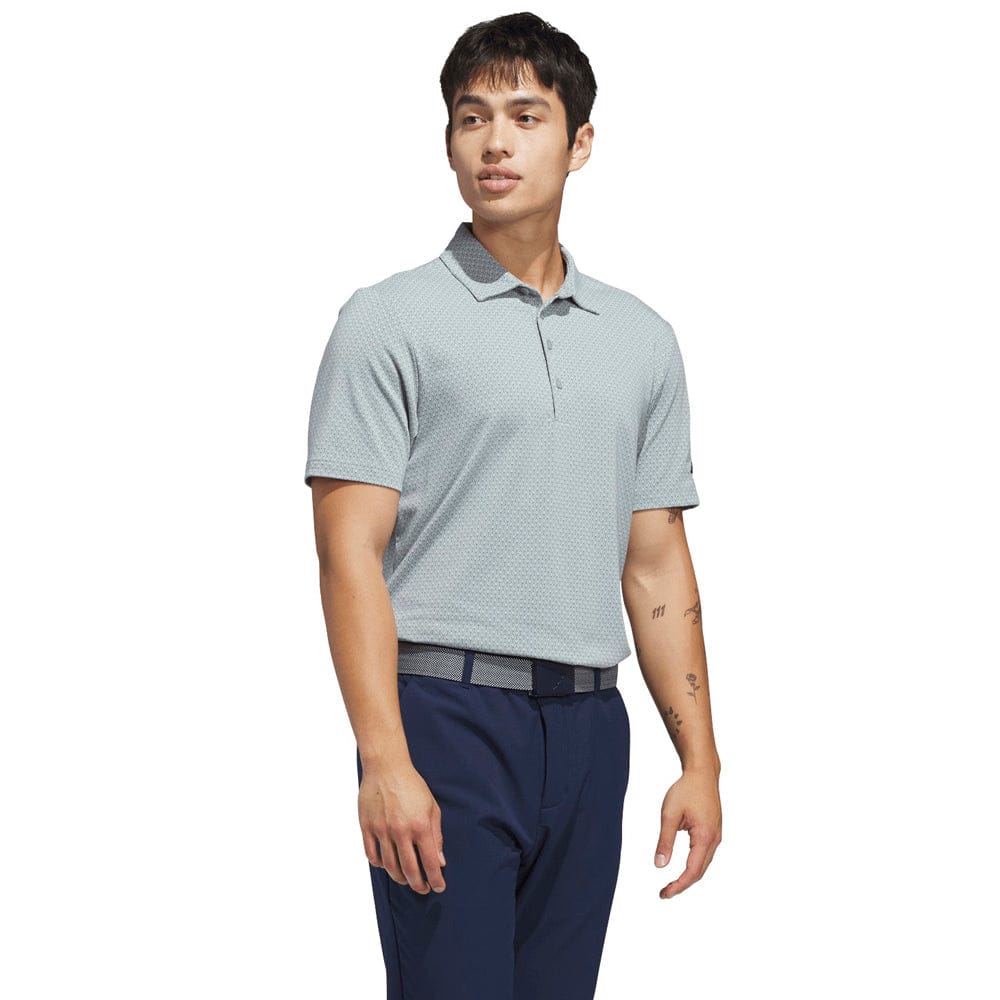 adidas Ultimate365+ Go-To Print Polo Shirt - Wonder Sage/Collegiate Navy - Image 4