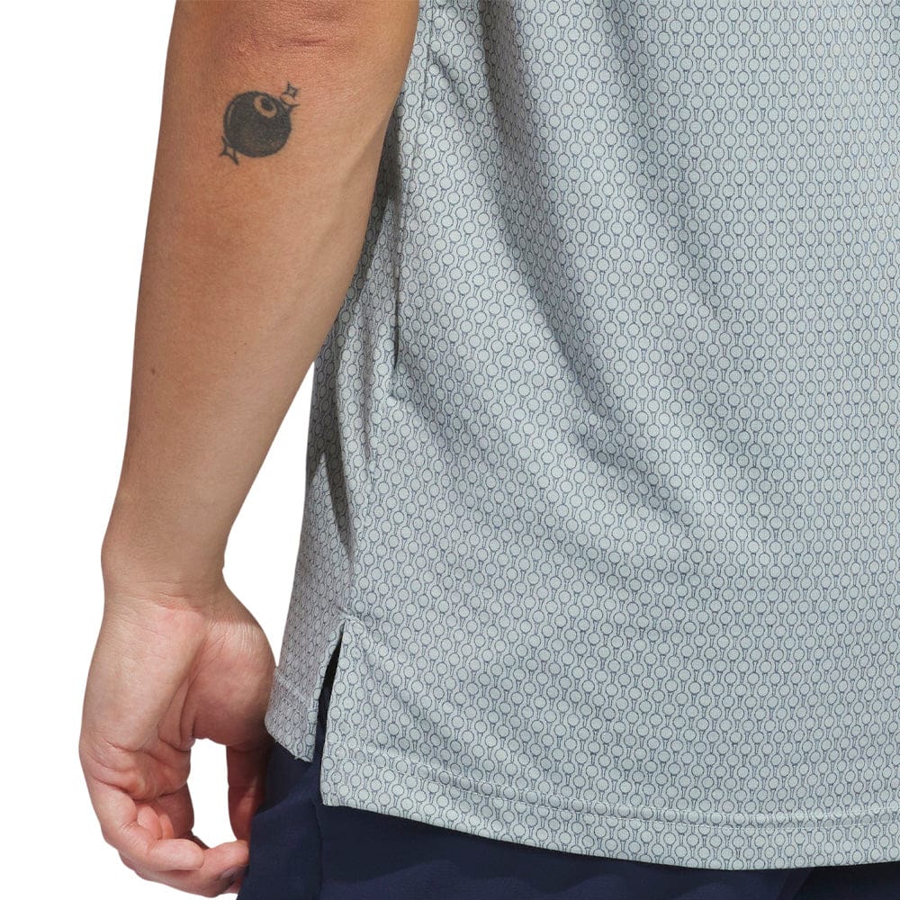 adidas Ultimate365+ Go-To Print Polo Shirt - Wonder Sage/Collegiate Navy - Image 6