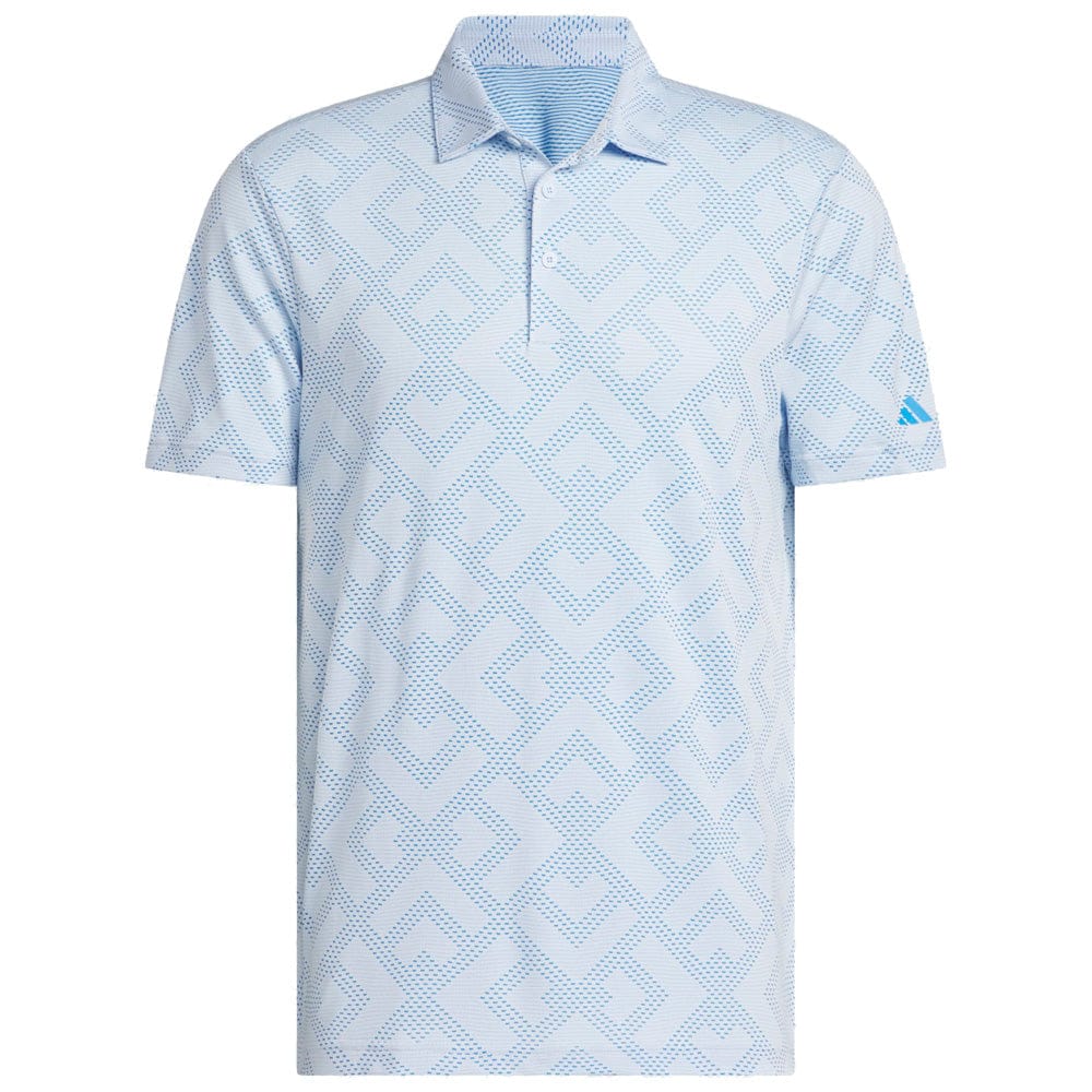 adidas Ultimate365 Jacquard Polo Shirt - Crystal Sky/Lucid Ray Blue - Image 3