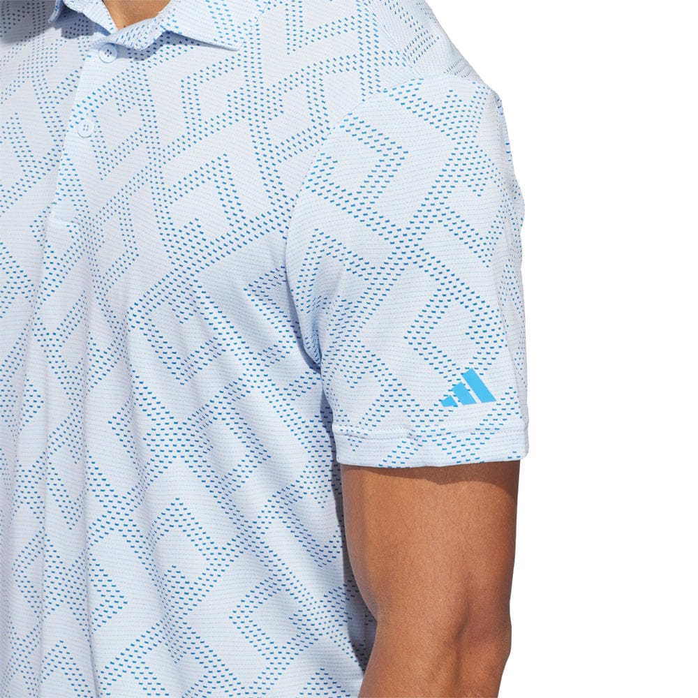 adidas Ultimate365 Jacquard Polo Shirt - Crystal Sky/Lucid Ray Blue - Image 4