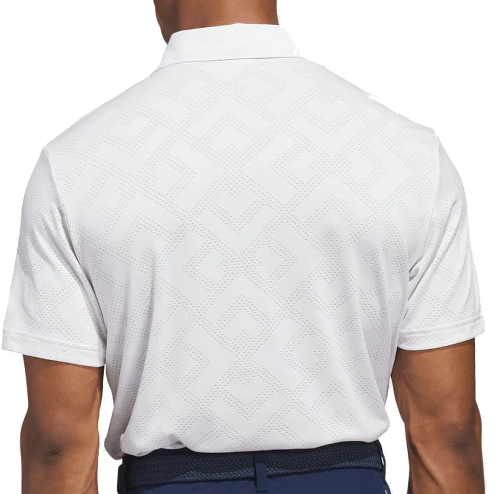 adidas Ultimate365 Jacquard Polo Shirt - White/Grey Two - Image 2