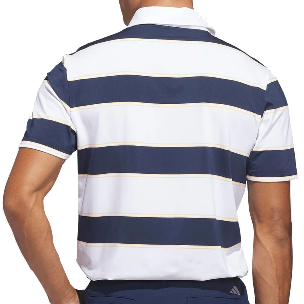 adidas Ultimate365+ Jumbo Stripe Climacool Polo Shirt - White/Collegiate Navy - Image 2
