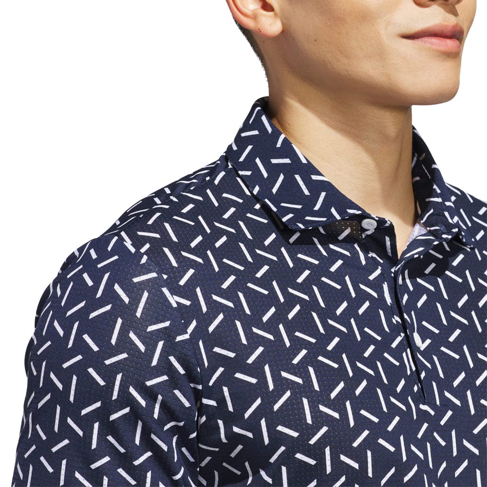 adidas Ultimate365 Mesh Print Climacool Polo - Collegiate Navy - Image 4