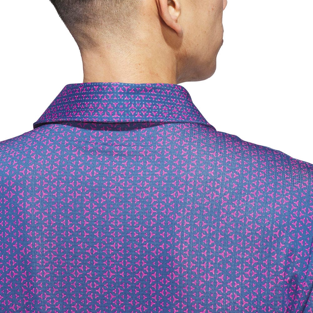 adidas Ultimate365 Mesh Tango Print Climacool Polo Shirt - Dusky Petrol/Lucid Pink - Image 6