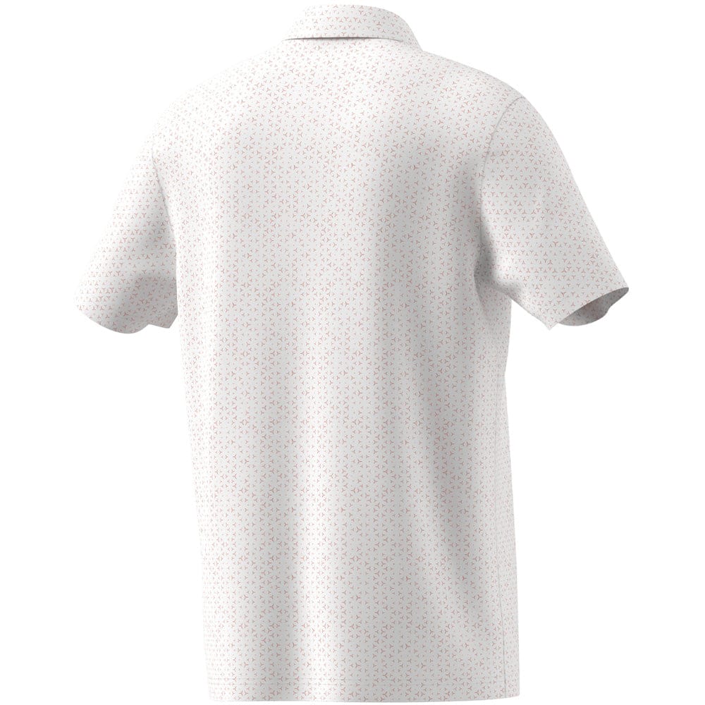 adidas Ultimate365 Mesh Tango Print Climacool Polo Shirt - White/Dusky Orange - Image 2