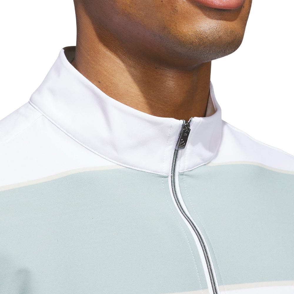 adidas Ultimate365 Rugby Stripe Quarter-Zip - Wonder Sage/White - Image 6