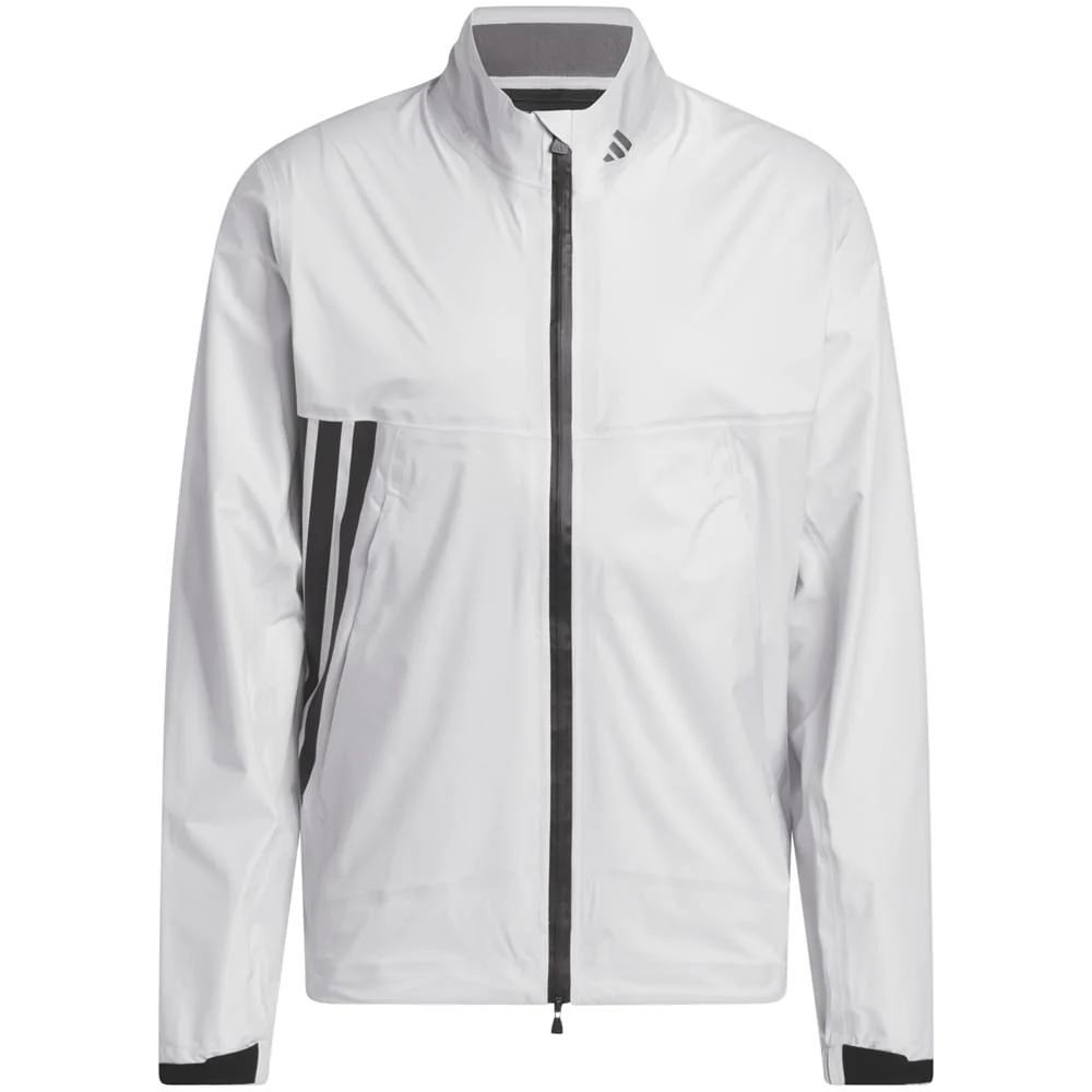 adidas Ultimate365 Tour Climaproof+ Waterproof Full-Zip Rain Suit - Grey One/Black - Image 2