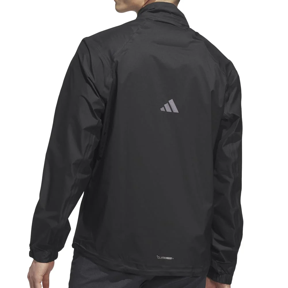 adidas Ultimate365 Tour Climaproof+ Waterproof Half-Zip Rain Suit - Black/Grey One - Image 4
