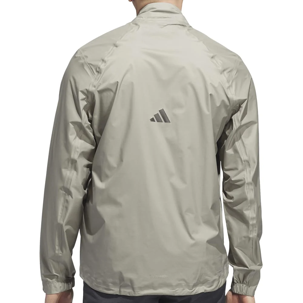 adidas Ultimate365 Tour Climaproof+ Waterproof Half-Zip Rain Suit - Silver Pebble/Black - Image 6