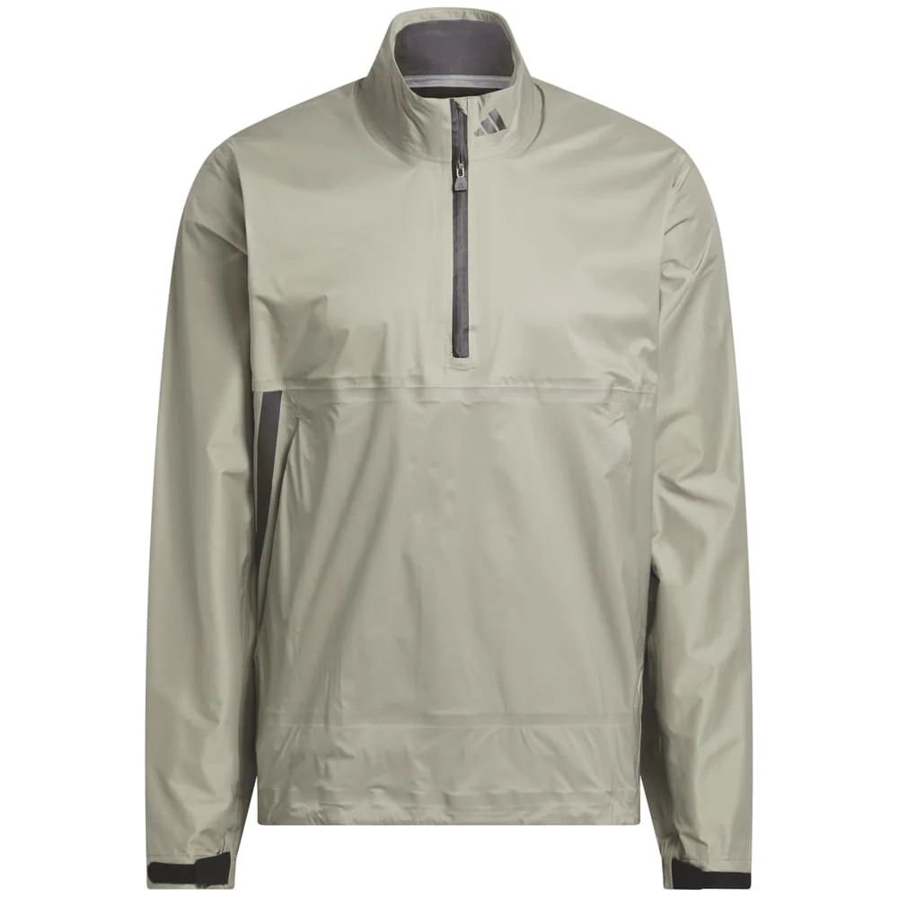 adidas Ultimate365 Tour Climaproof+ Waterproof Half-Zip Rain Suit - Silver Pebble/Grey One - Image 2