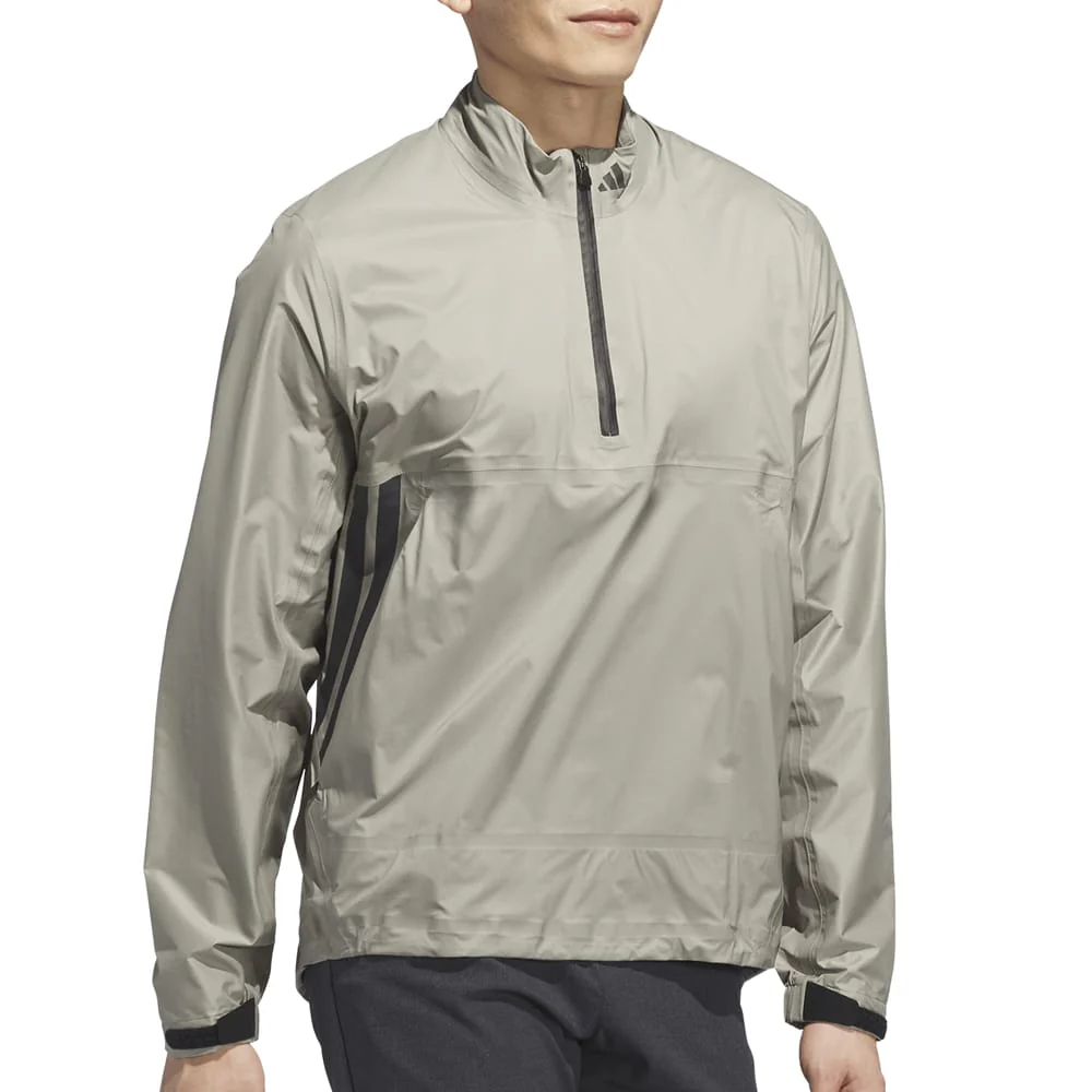 adidas Ultimate365 Tour Climaproof+ Waterproof Half-Zip Rain Suit - Silver Pebble/Grey One - Image 5