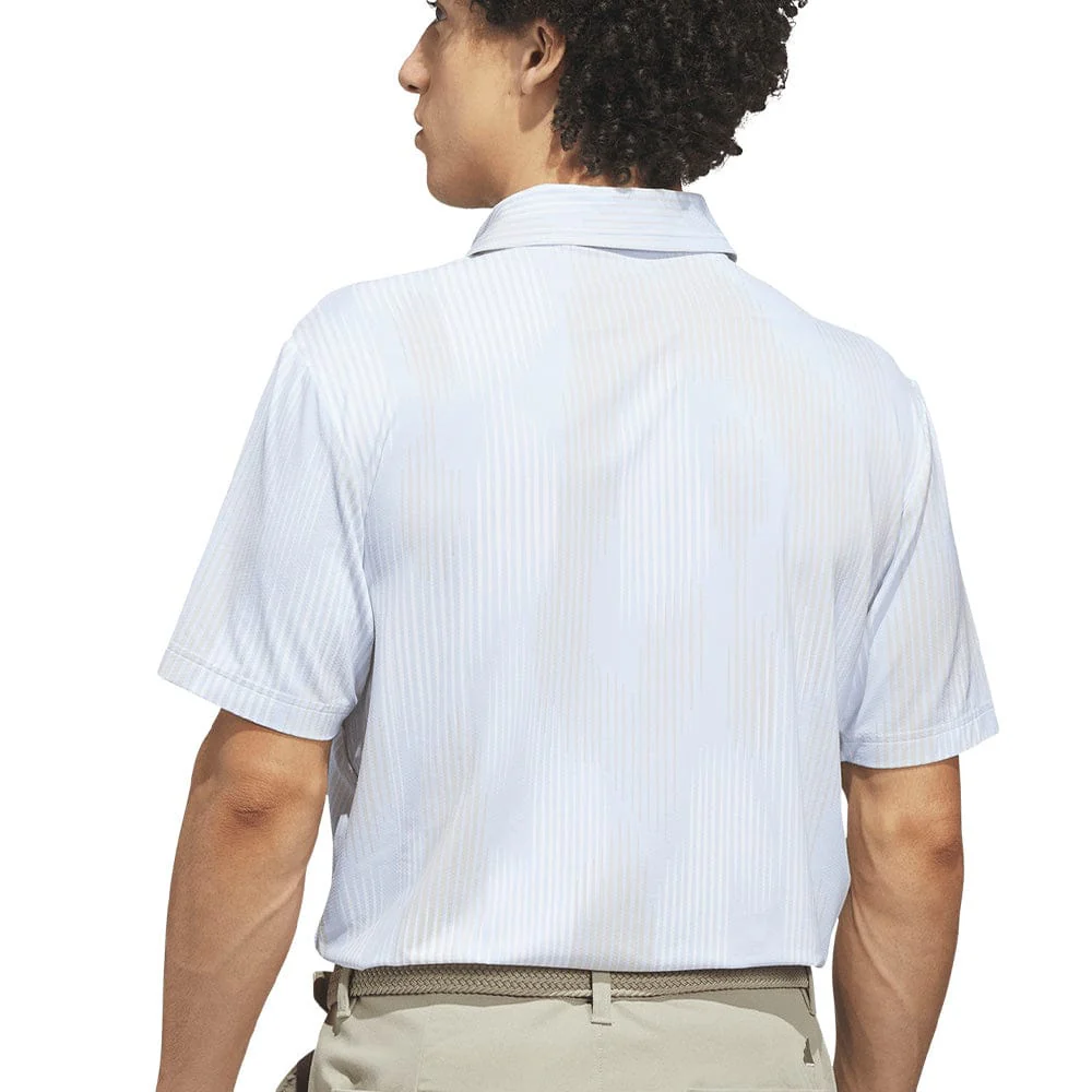 adidas Ultimate365 Tour Cool Feel Print Polo Shirt - Crystal Sky - Image 3