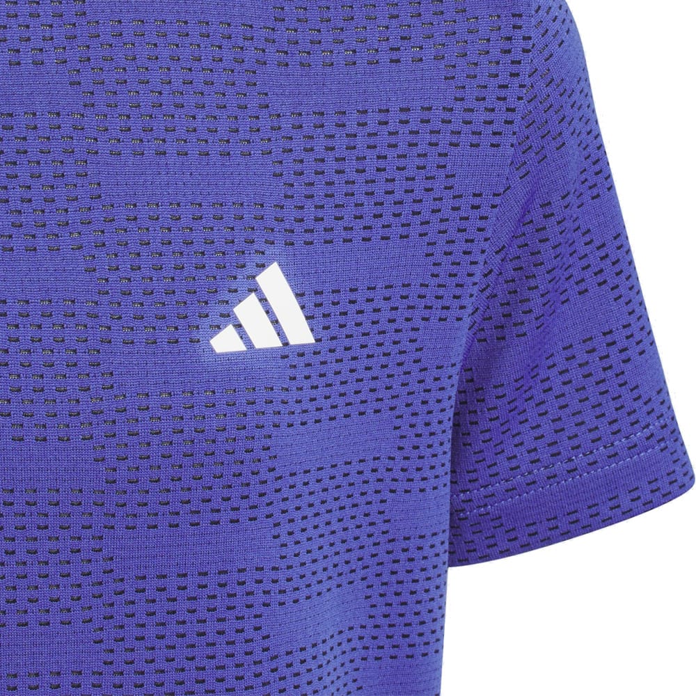 adidas Youth Jacquard Polo Shirt - Dual Indigo - Image 4