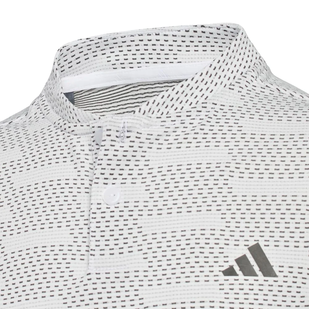 adidas Youth Jacquard Polo Shirt - White - Image 3