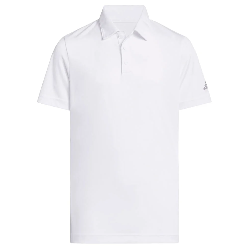 adidas Youth Performance Short Sleeve Polo Shirt - White