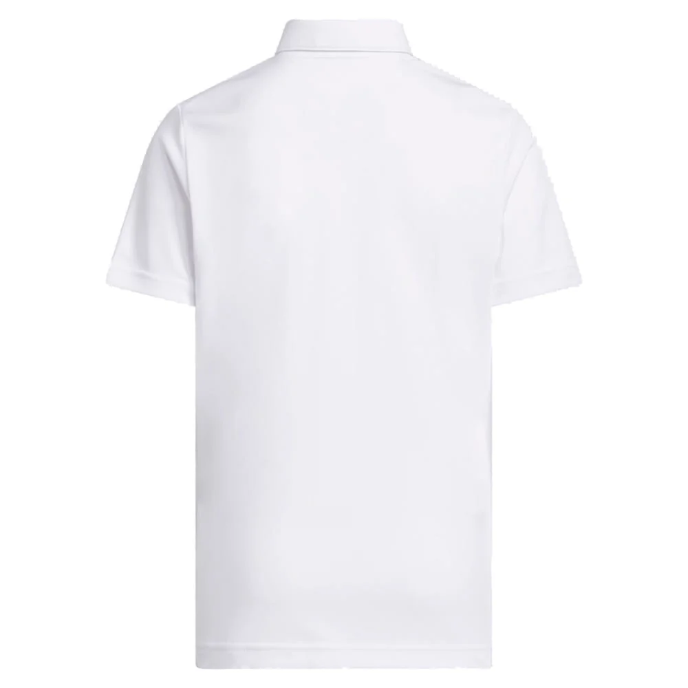 adidas Youth Performance Short Sleeve Polo Shirt - White - Image 2