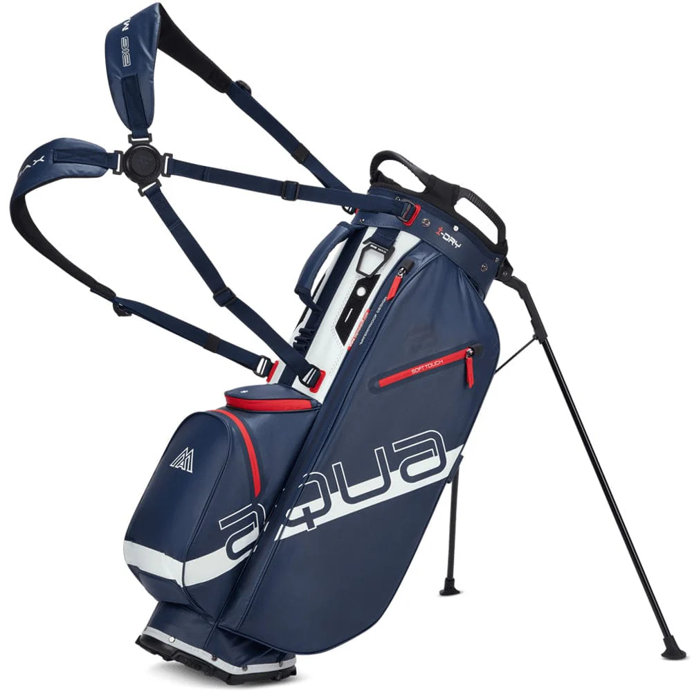 Big Max Aqua Eight H Waterproof Stand Bag - Navy/White/Red