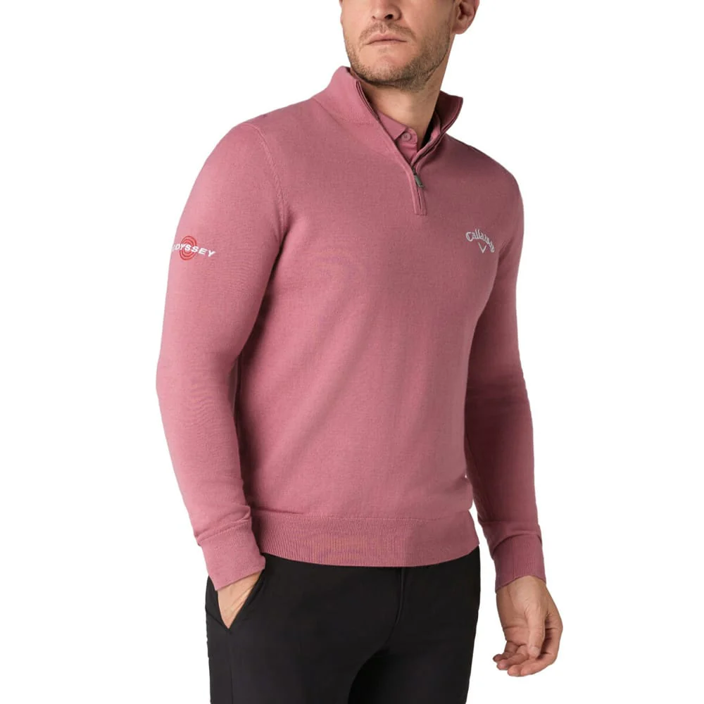Callaway 1/4 Zip Blended Merino Sweater - Mesa Rose - Image 3