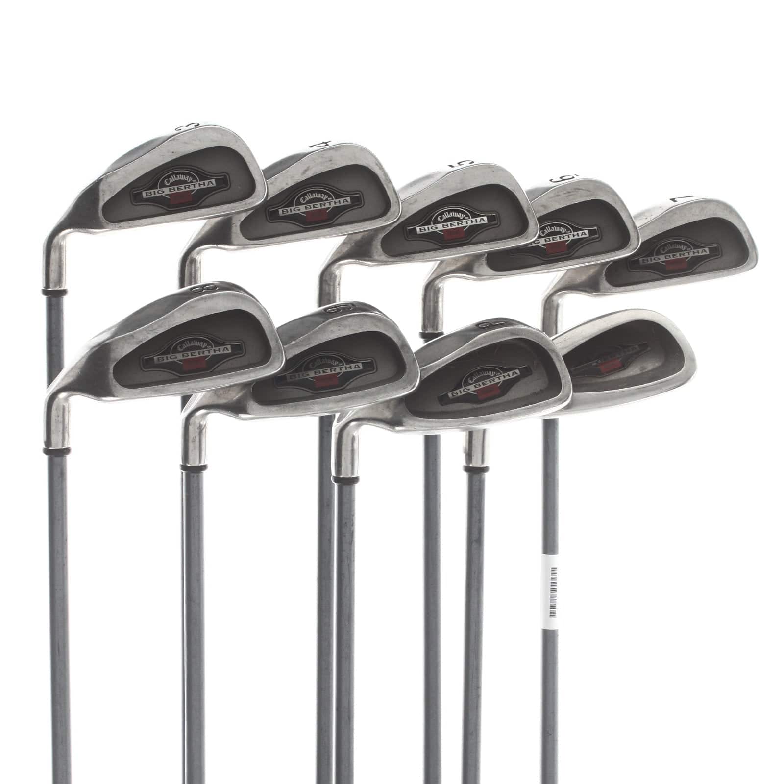 Callaway Big Bertha 1996 Graphite Mens Left Hand Irons 3-PW+LW Firm - RCH 90