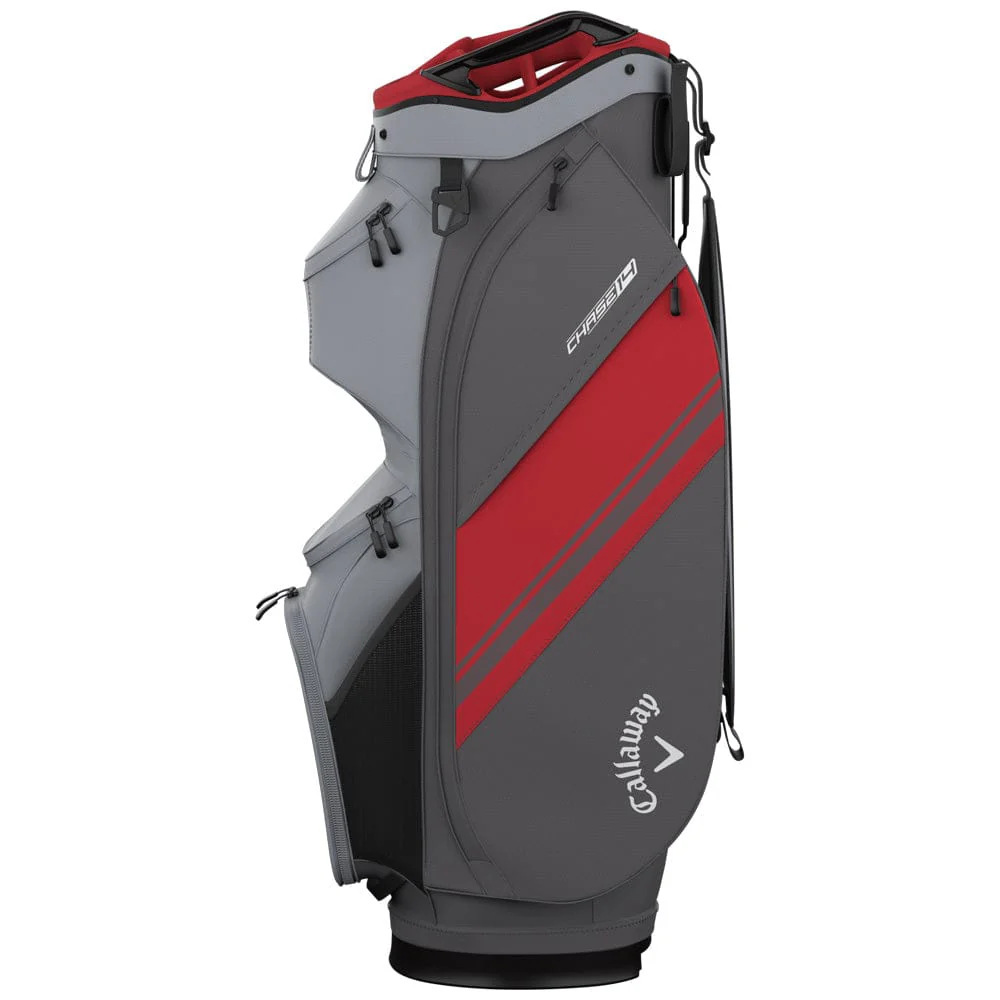 Callaway Chase 14 Cart Bag - Steel/Graphite/Red - Image 5