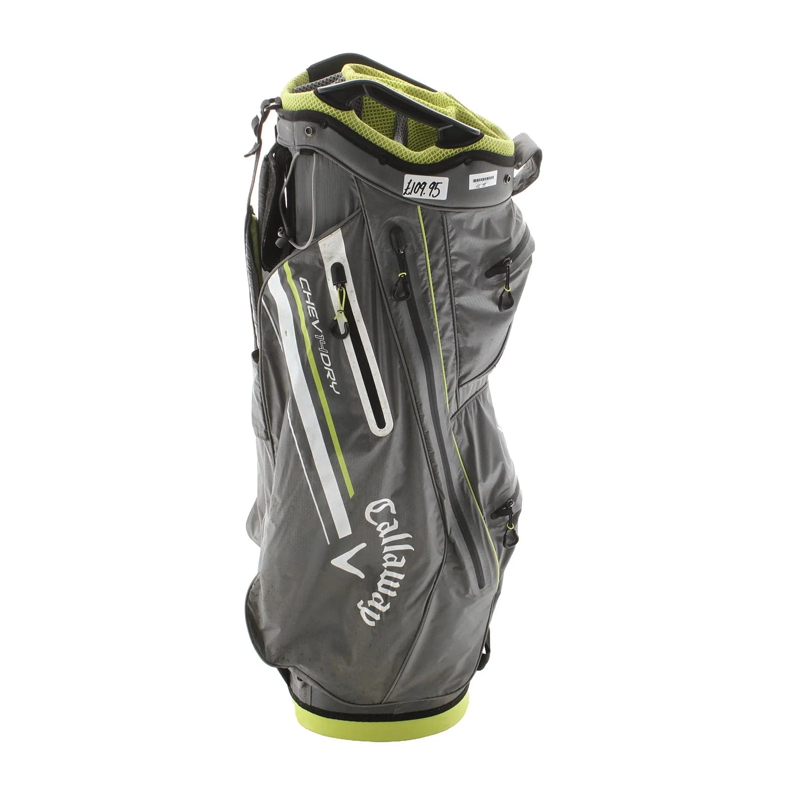 Callaway Chev 14 Dry Cart Bag - Grey/White/Lime - Image 3