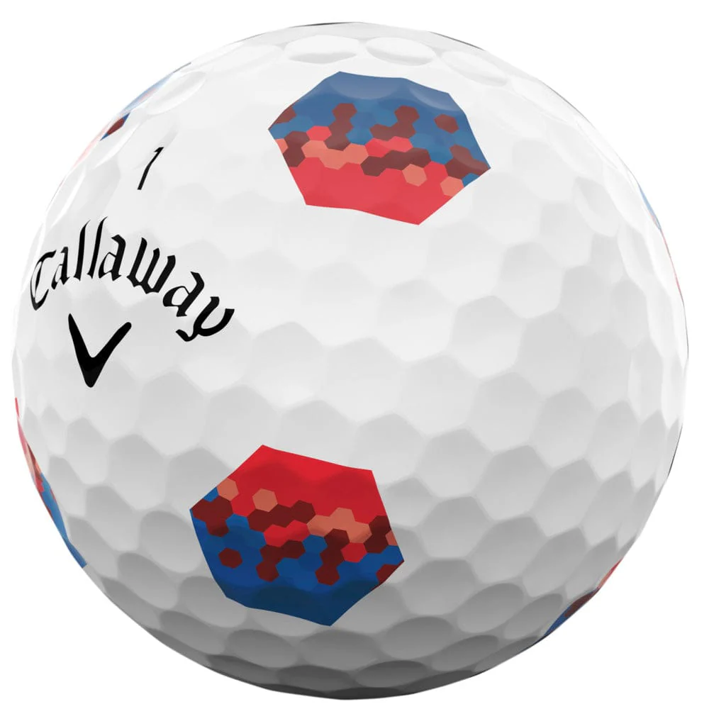 Callaway Chrome Soft TruTrack Golf Balls - White/Blue/Red - 12 Pack - Image 3