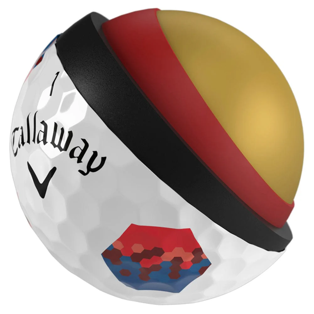 Callaway Chrome Tour TruTrack Golf Balls - White/Blue/Red - 12 Pack - Image 5