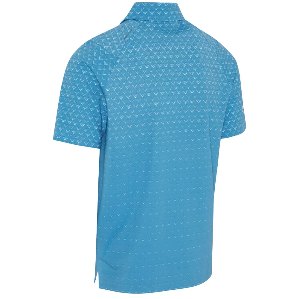Callaway Engineered Chev Ombre Print Polo Shirt - Cendre Blue - Image 2