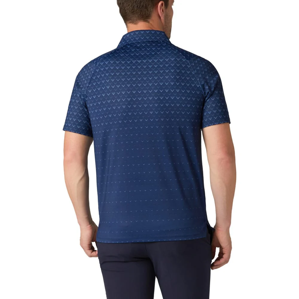 Callaway Engineered Chev Ombre Print Polo Shirt - Peacoat - Image 4